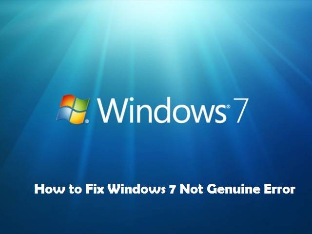 Windows Not Genuine Fix Error Copy Of Is