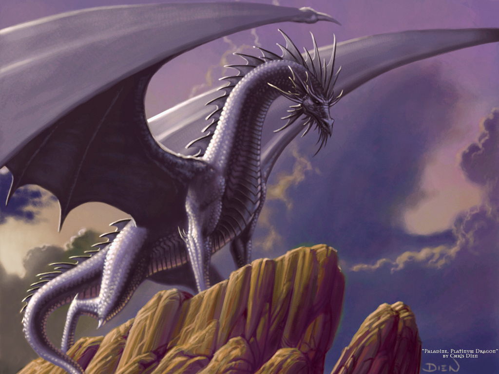 Silver Dragon Desktop Background