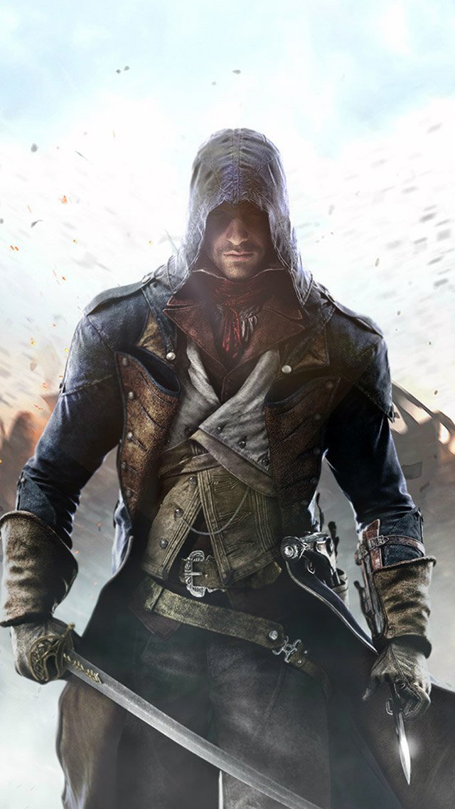 Assassins Creed Unity Wide Parallax HD iPhone iPad Wallpaper