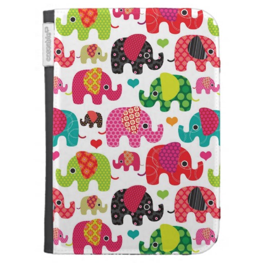 Retro Elephant Kids Pattern Wallpaper Case For The Kindle