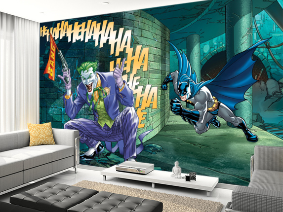 Batman Chases The Joker Wallpaper Mural Wallsauce