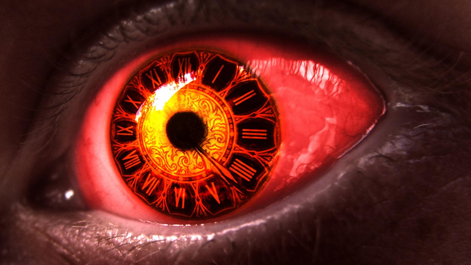 Red Eye Clock Wallpapers   1600x900   330252