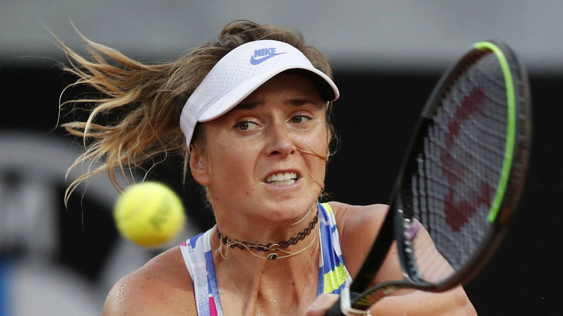 Elina Svitolina During Intense Game Wallpaper