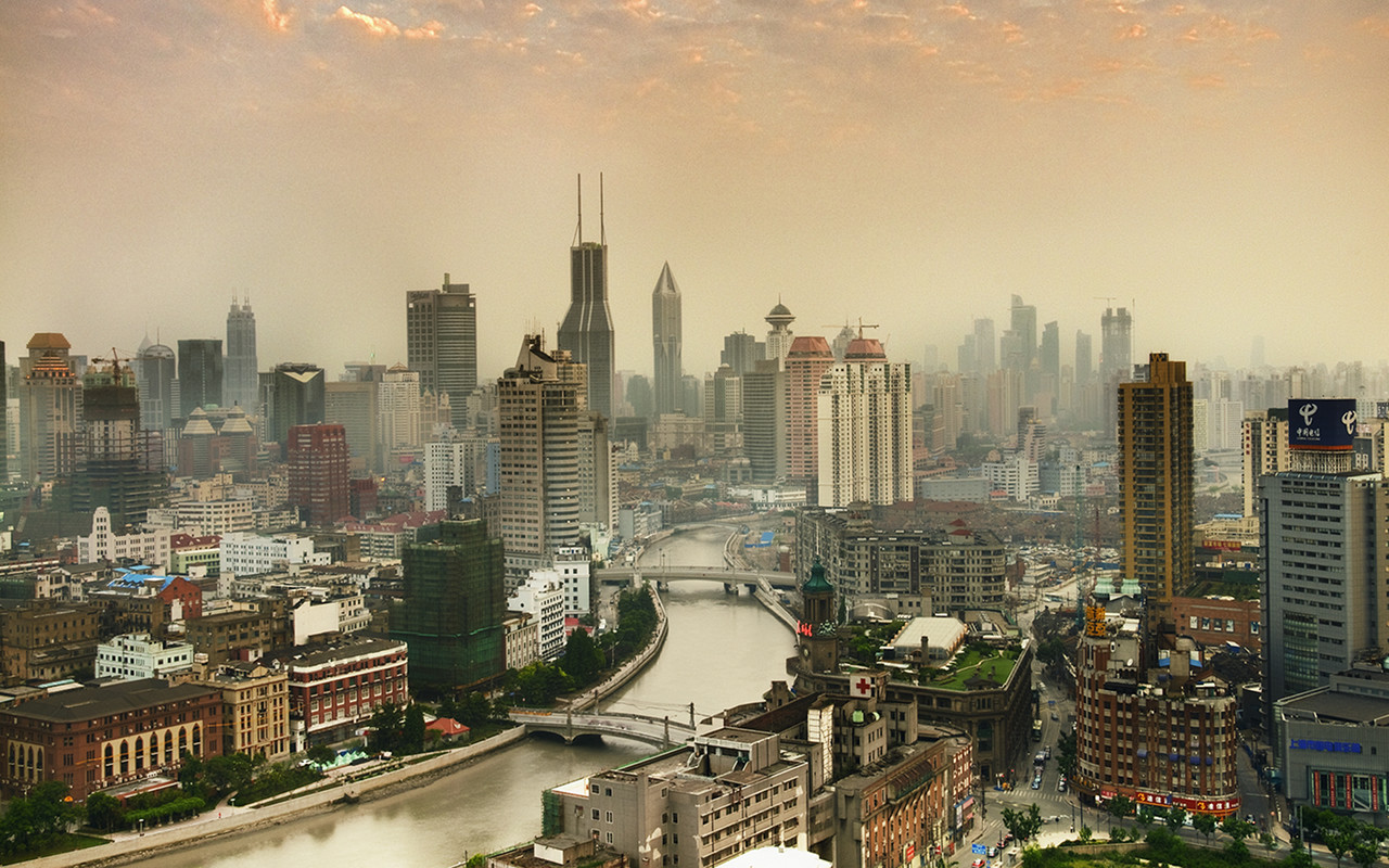 Shanghai City Centre Desktop Wallpaper Pre Wallcaper