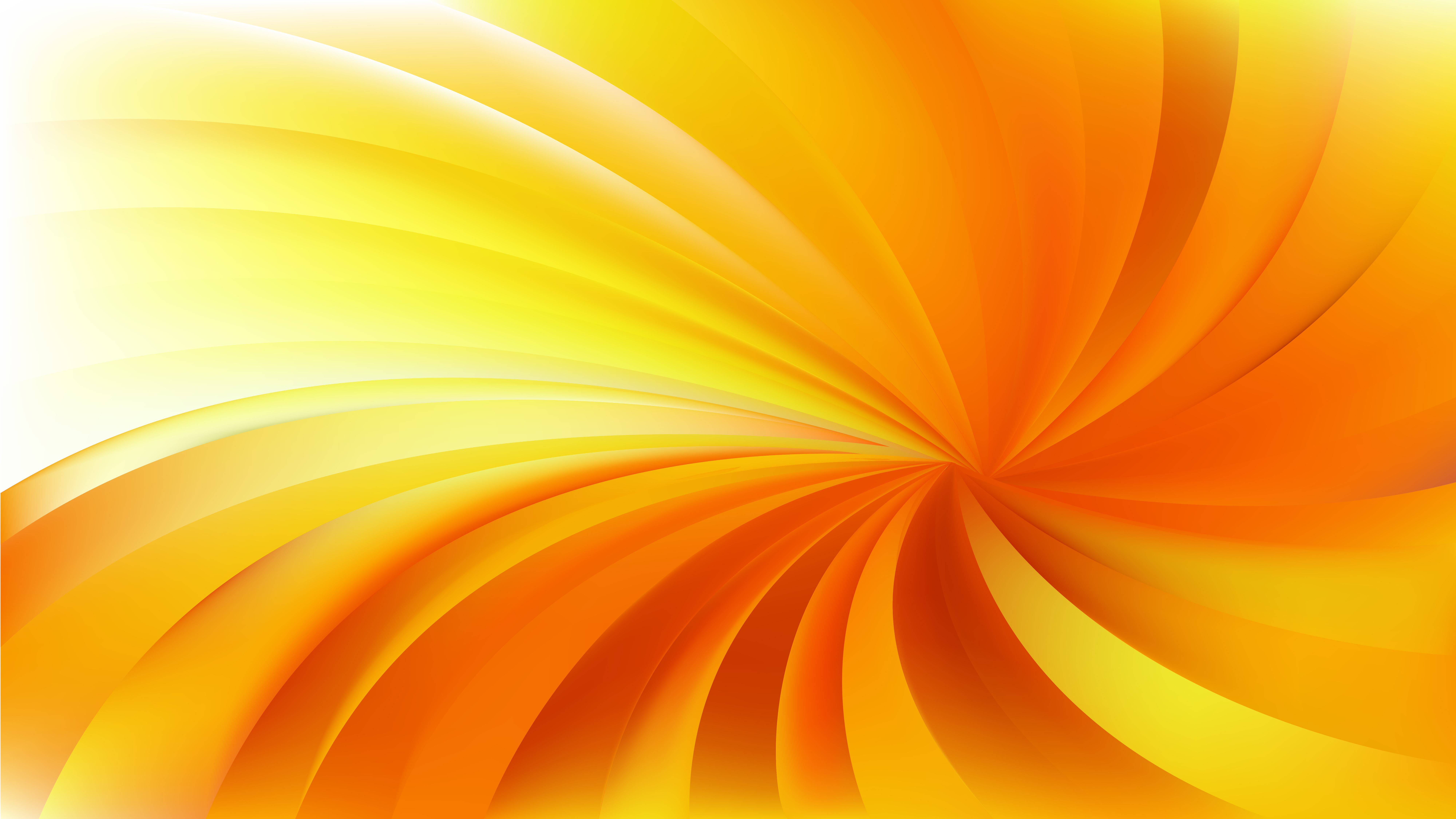 Orange And Yellow Twist Swirl Rays Background