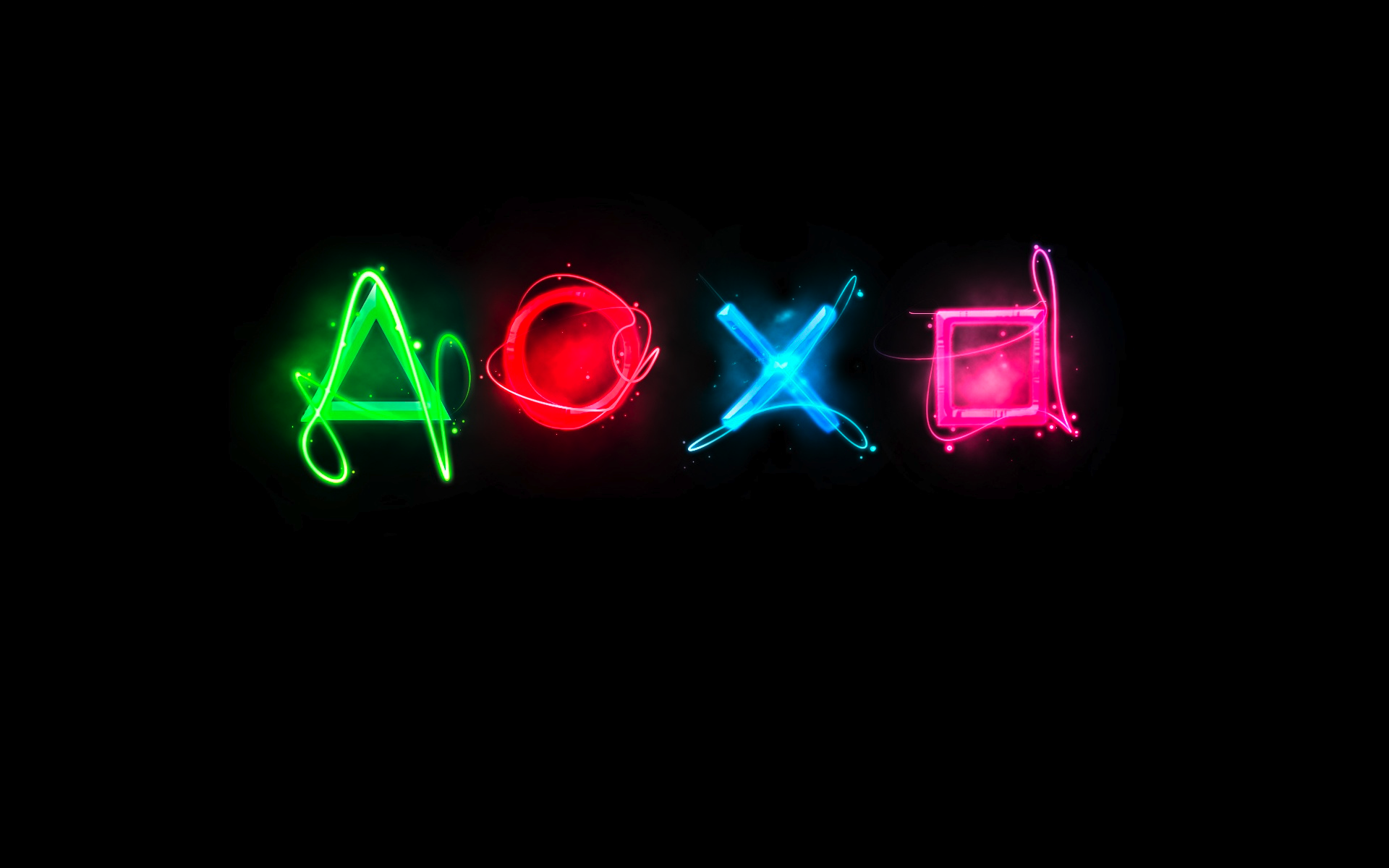 Neon Playstation Buttons Wallpaper