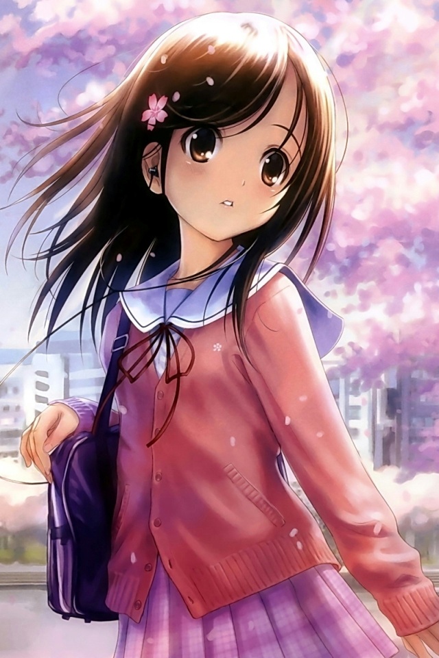 Anime Little Girl iPhone 4 Wallpaper and iPhone 4S Wallpaper 640x960
