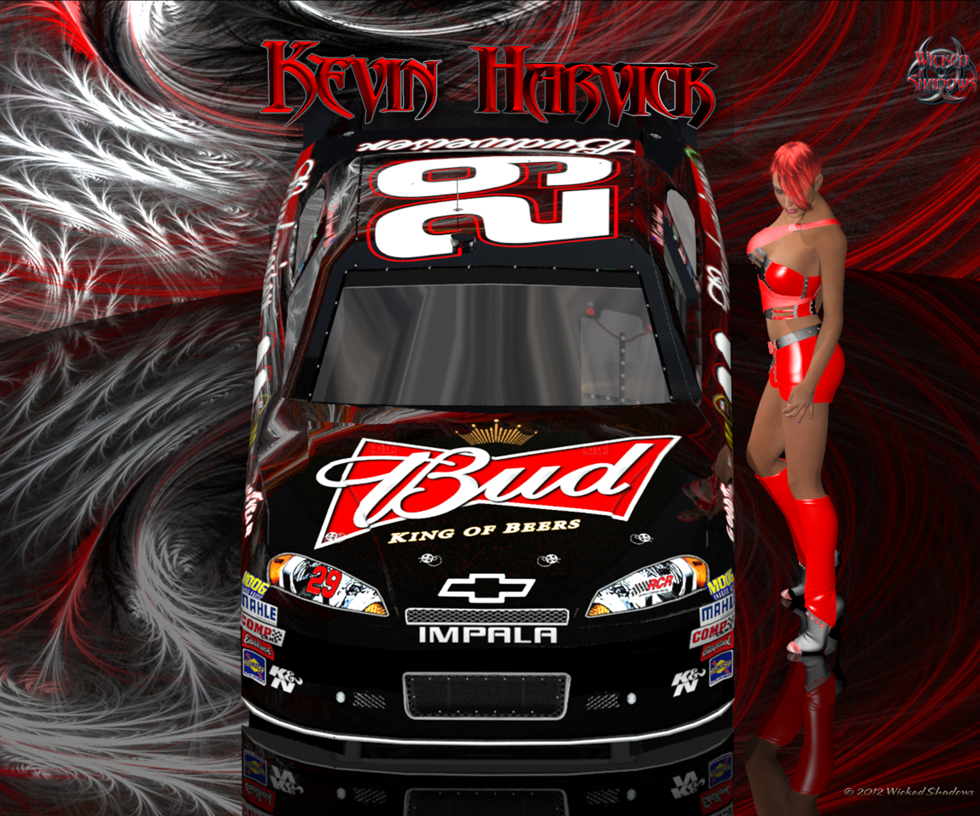 Kevin Harvick Wallpaper Lady In Red