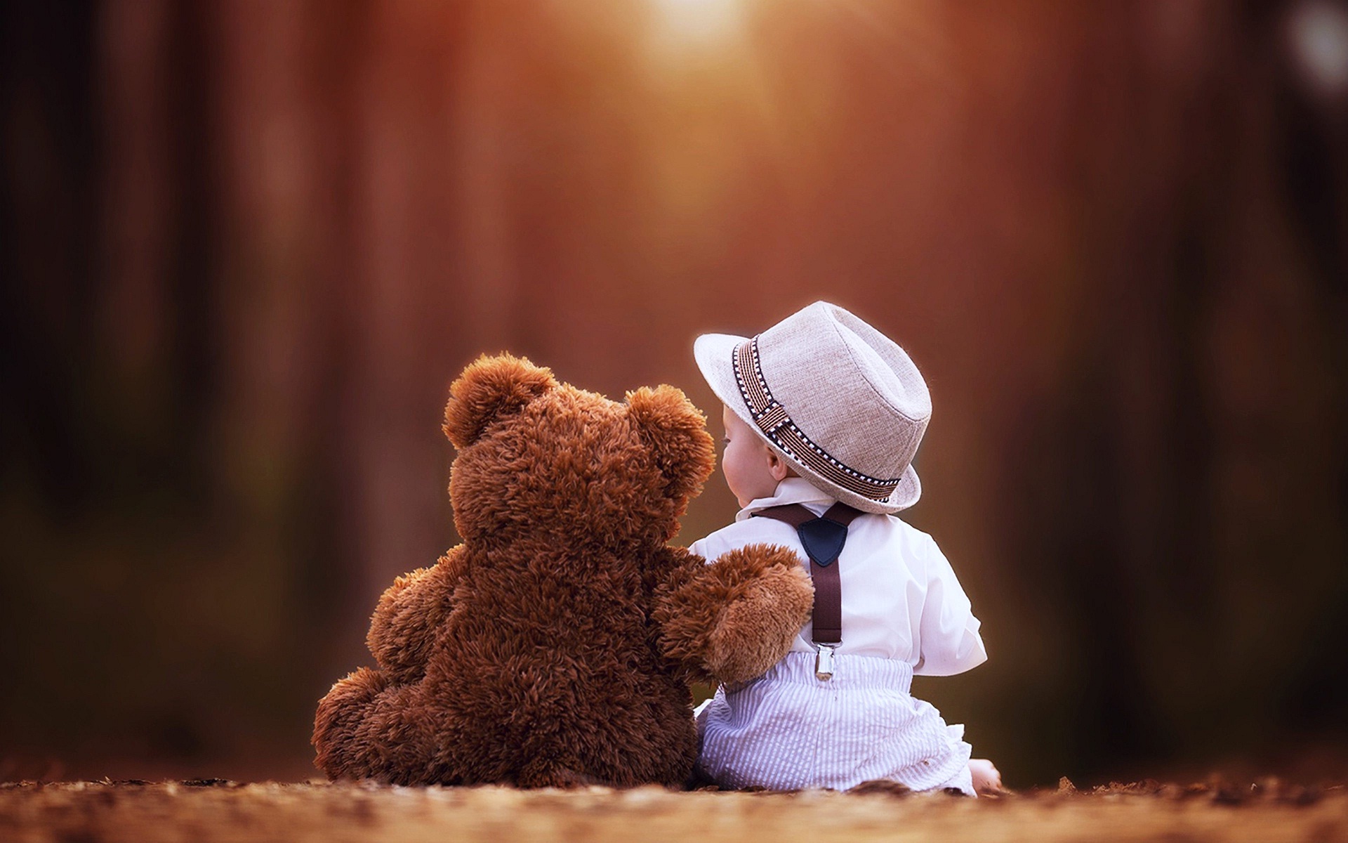 Lovely baby with cute teddy bear nice wallpapers HD
