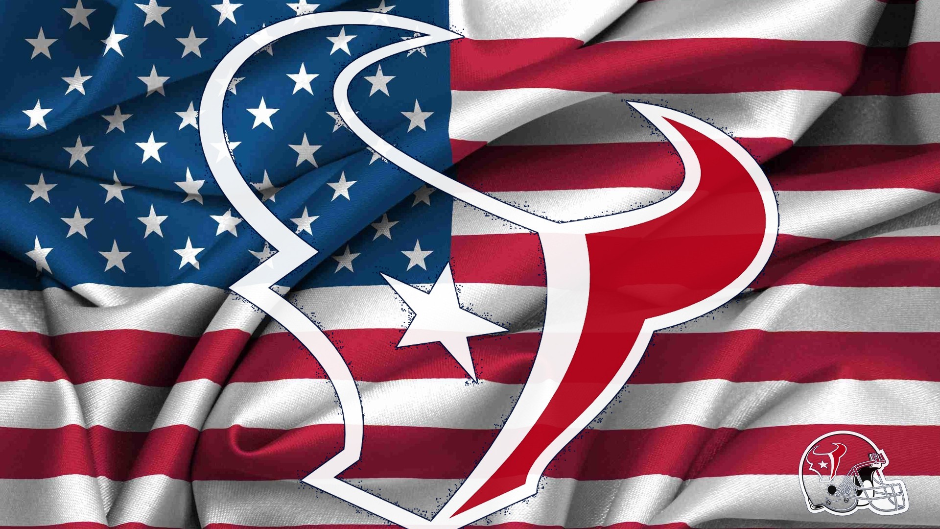 Nfl Houston Texans Logo With On Usa American Flag Background Wallpaper