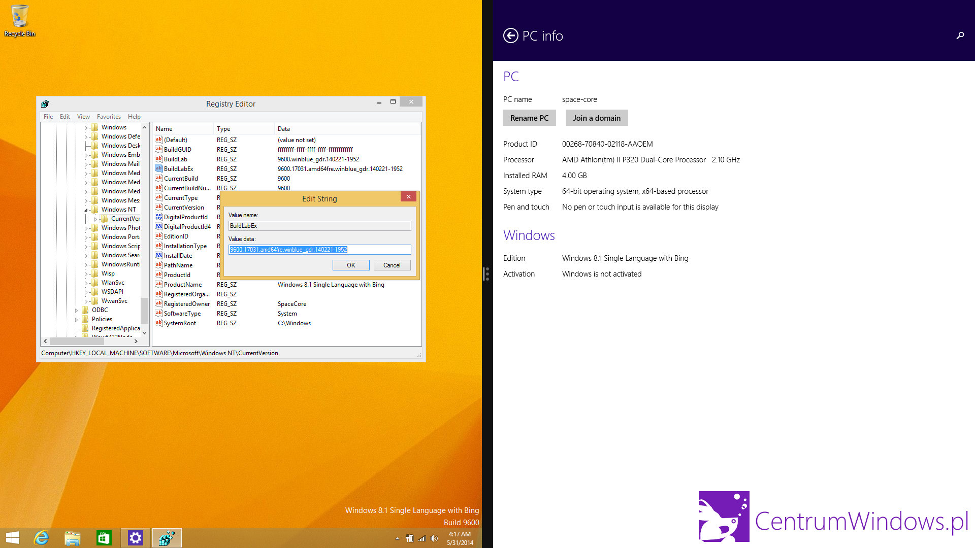 Leaked Image Shows The Low Cost Windows With Bing Sku