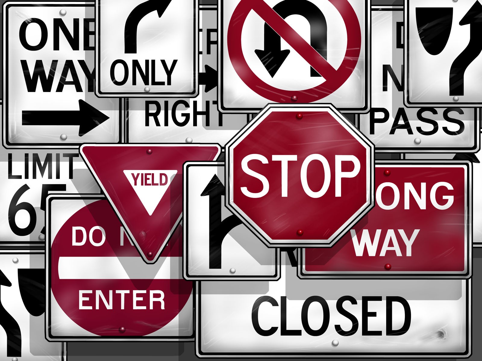Painted Stop Signs Traffic Wallpaper