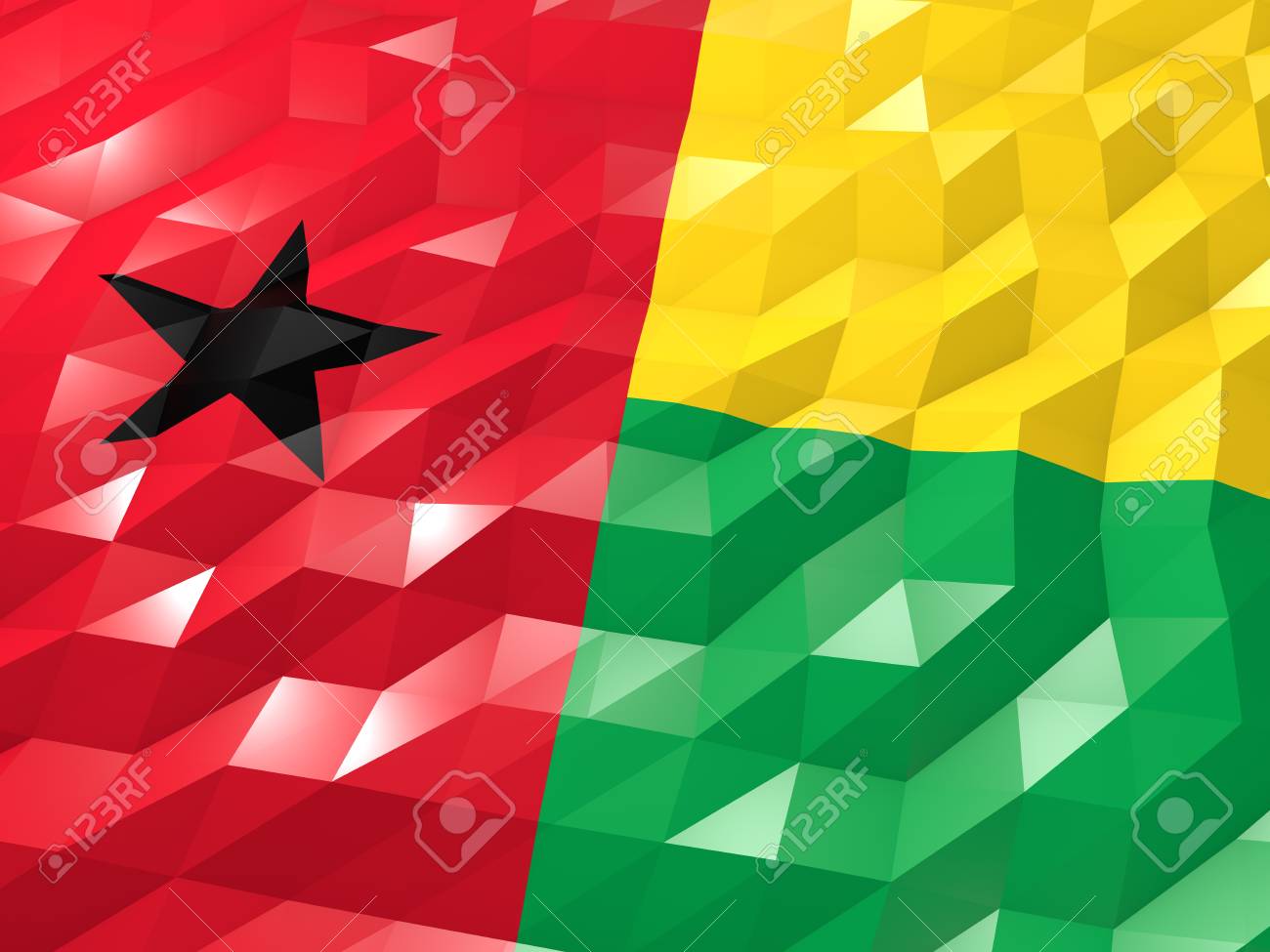 Flag Of Guinea Bissau 3d Wallpaper Illustration National Symbol