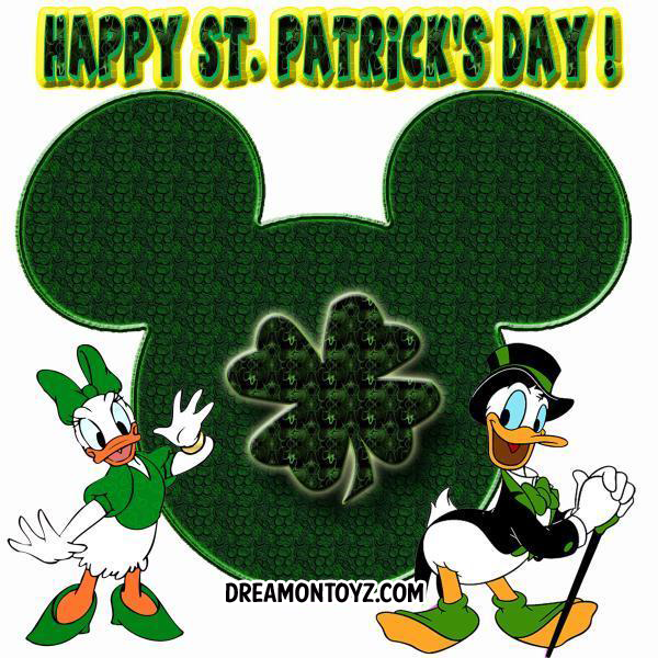 Happy St Patricks Day   Daisy Duck and Donald Duck wearing the 600x600