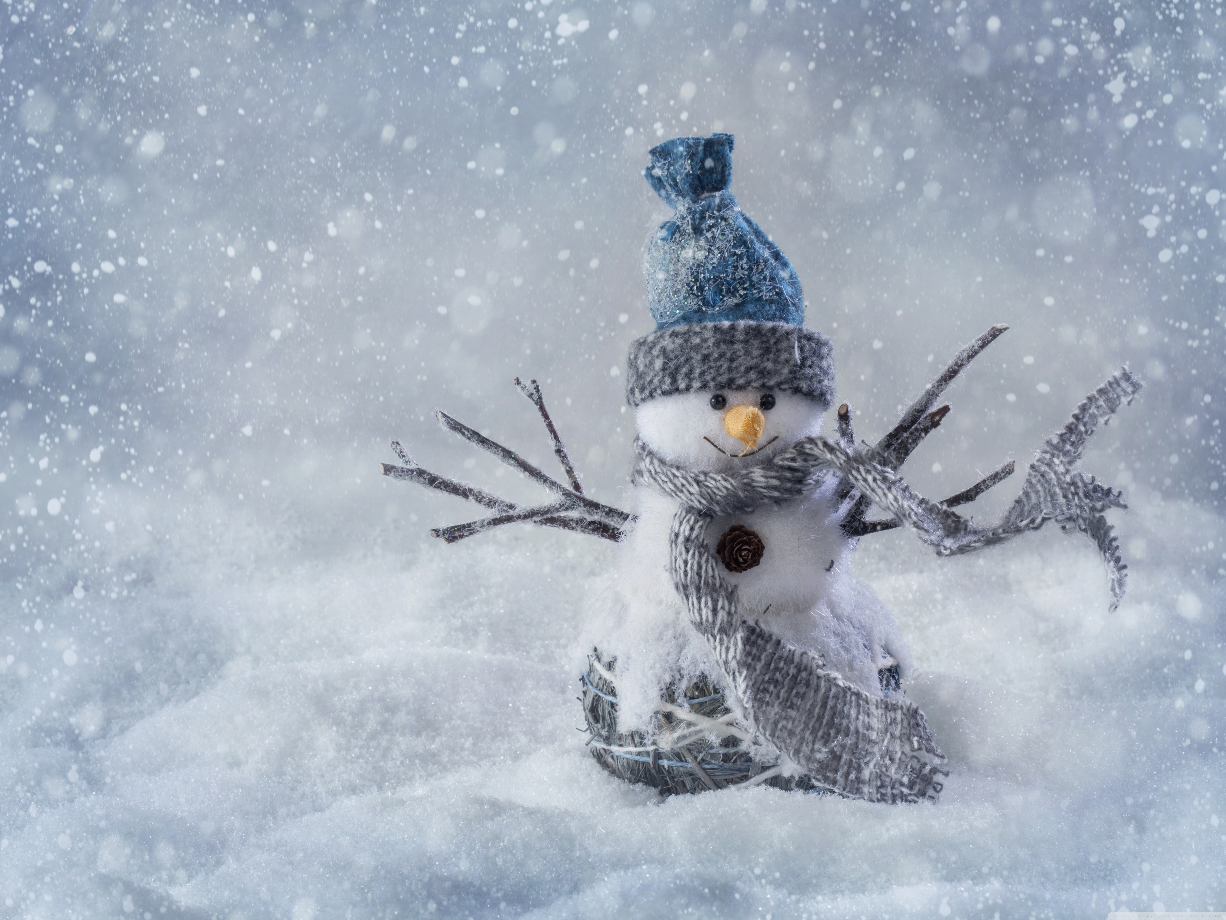 Christmas Snowman Craft 4k HD Desktop Wallpaper For Ultra