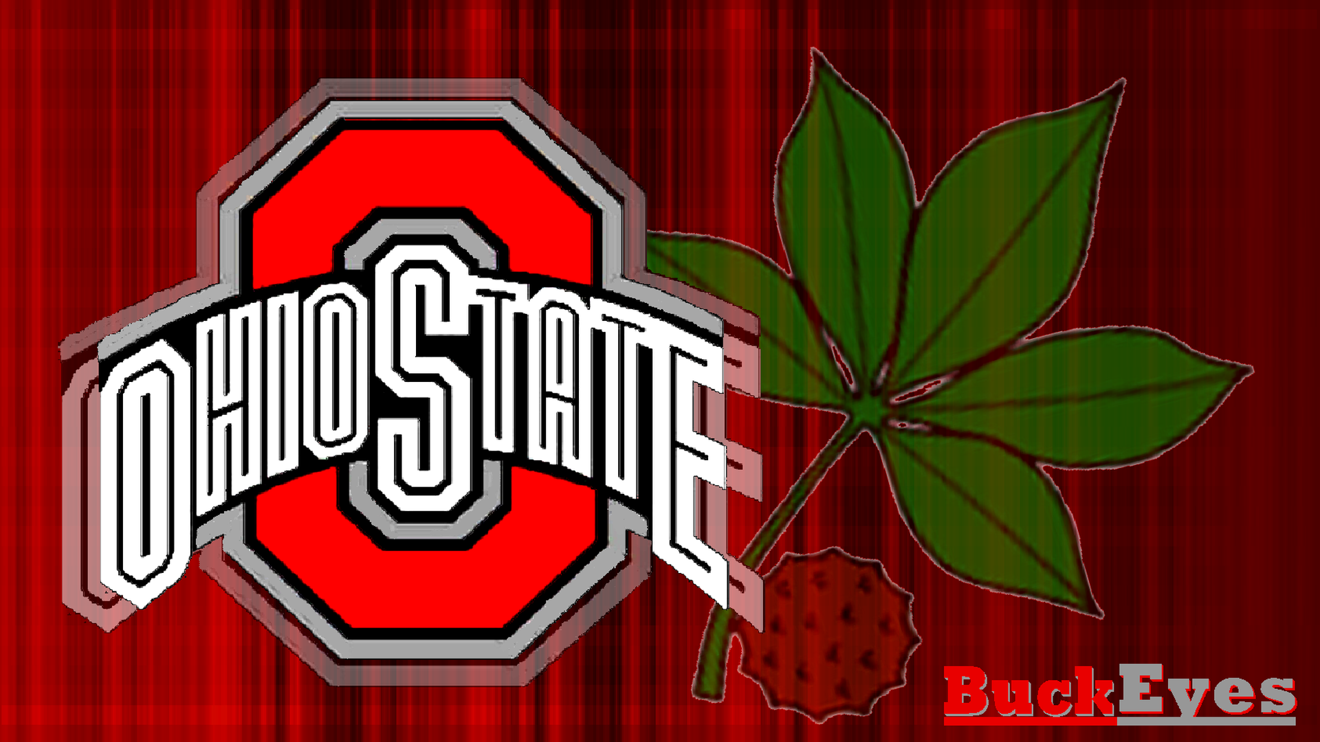 White Ohio State With Buckeye Leaf Buckeyes Wallpaper