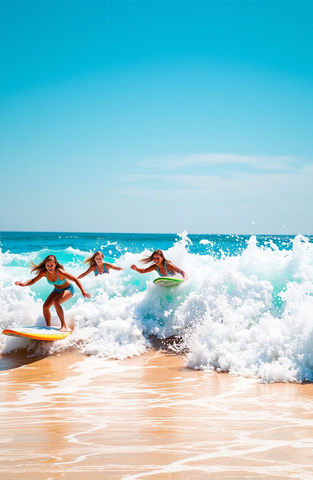 Girls Surfing Wallpaper