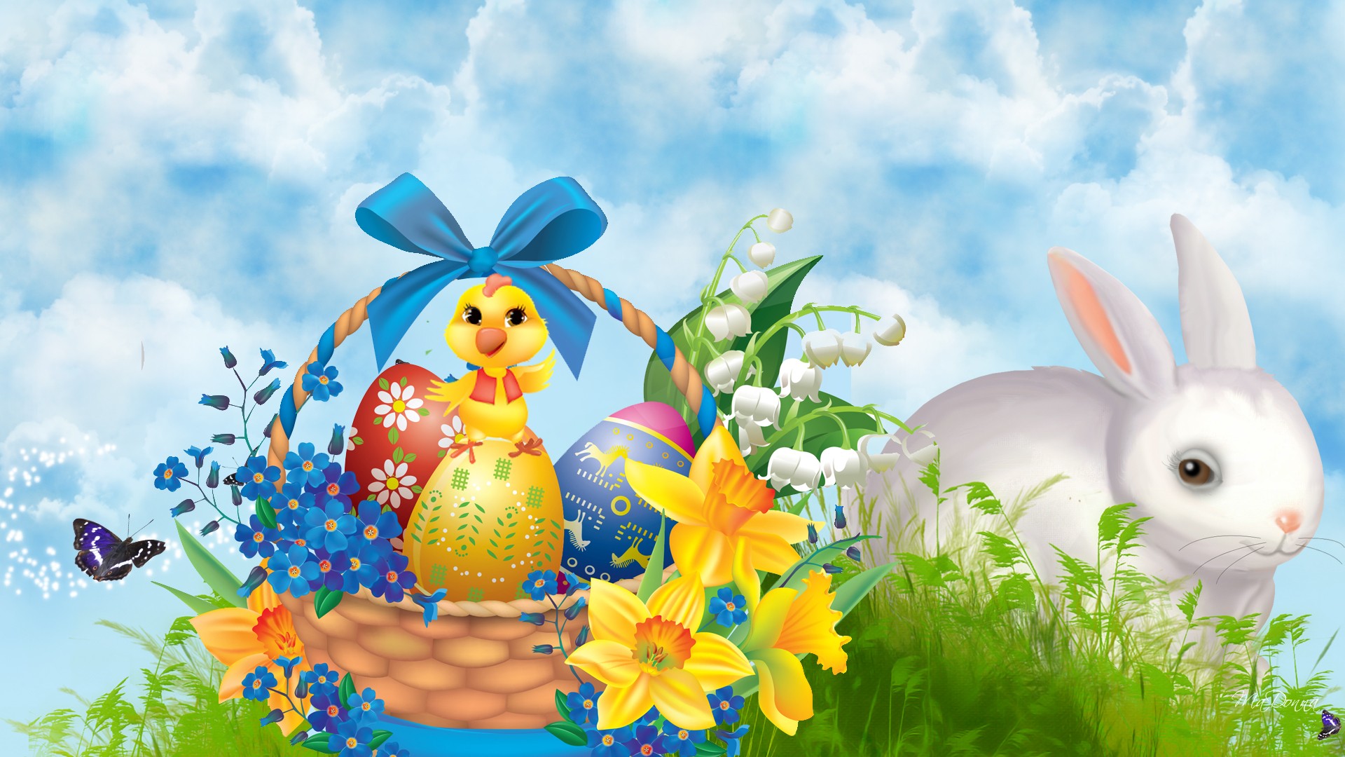 Chicks And Easter Eggs Wallpaper For Your Desktop Background