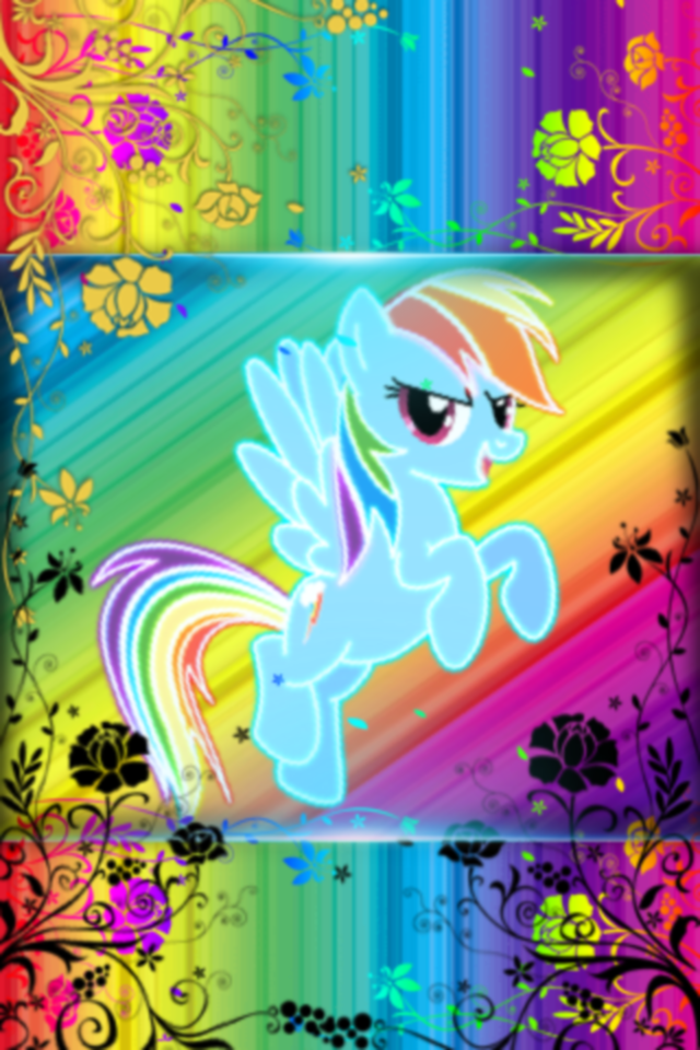 Neon Rainbow Dash iPhone Wallpaper By Lucky43539