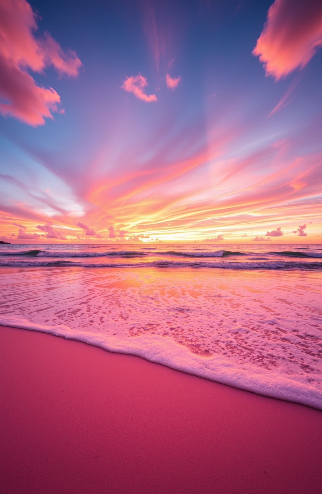 Pink Beach Sunset Wallpaper
