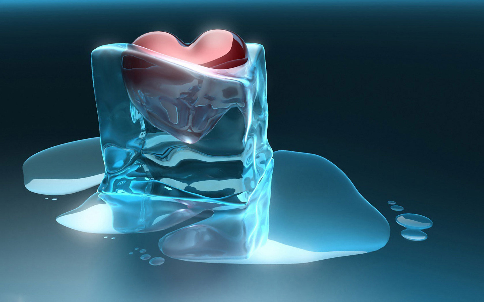 Heart Trapped In Ice Cube Wallpaper