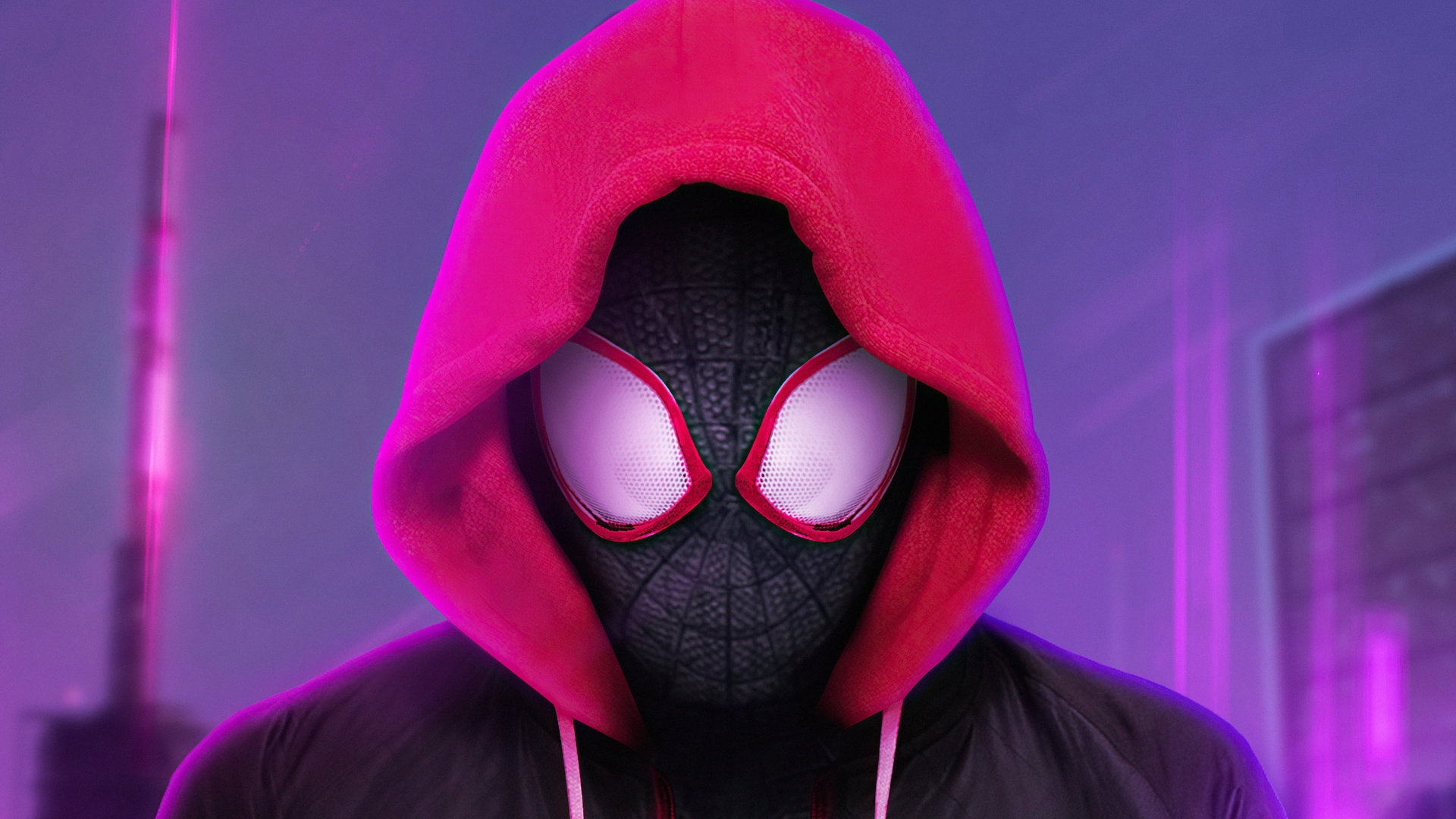 Miles Morales Red Hoodie 4k Laptop Full HD 1080p Wallpaper
