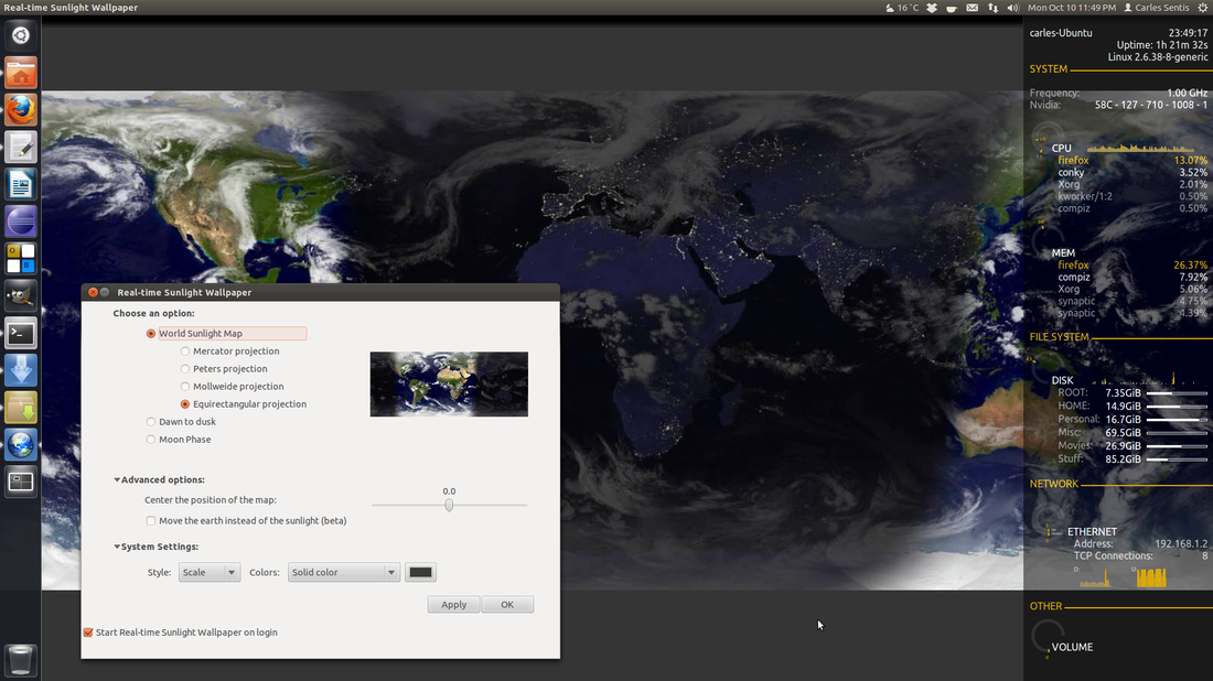 Install Real time Sunlight Wallpaper on Ubuntu Desktop   Ubuntu