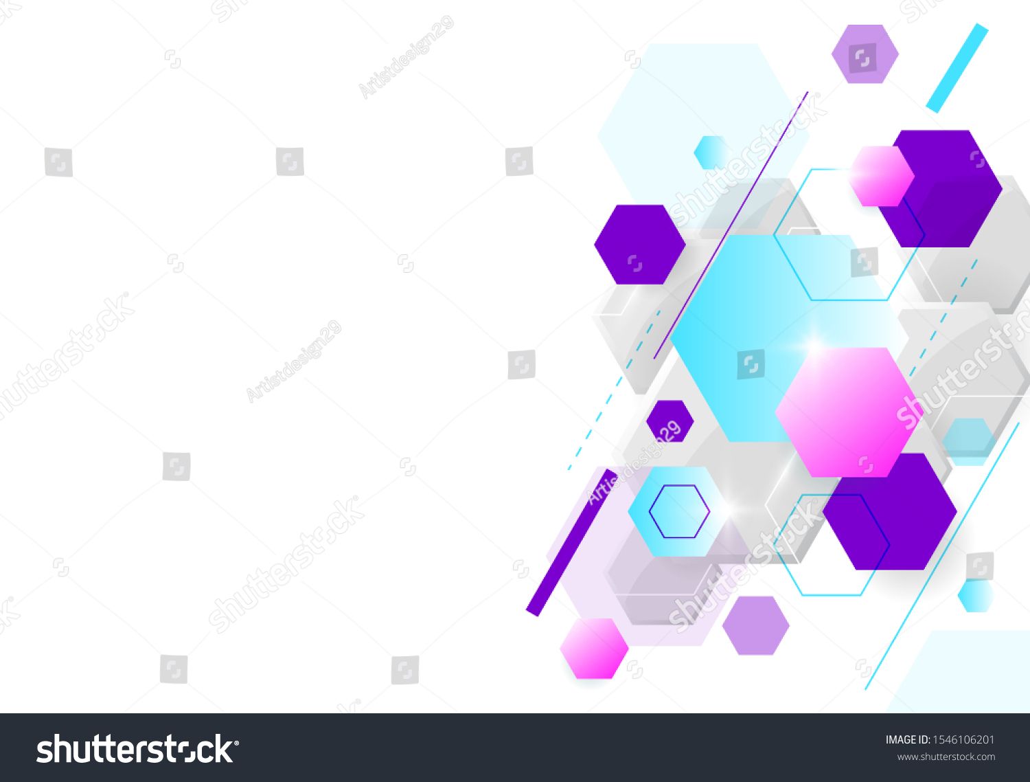 Abstract Hexagonal Molecular Structures In Technology Background