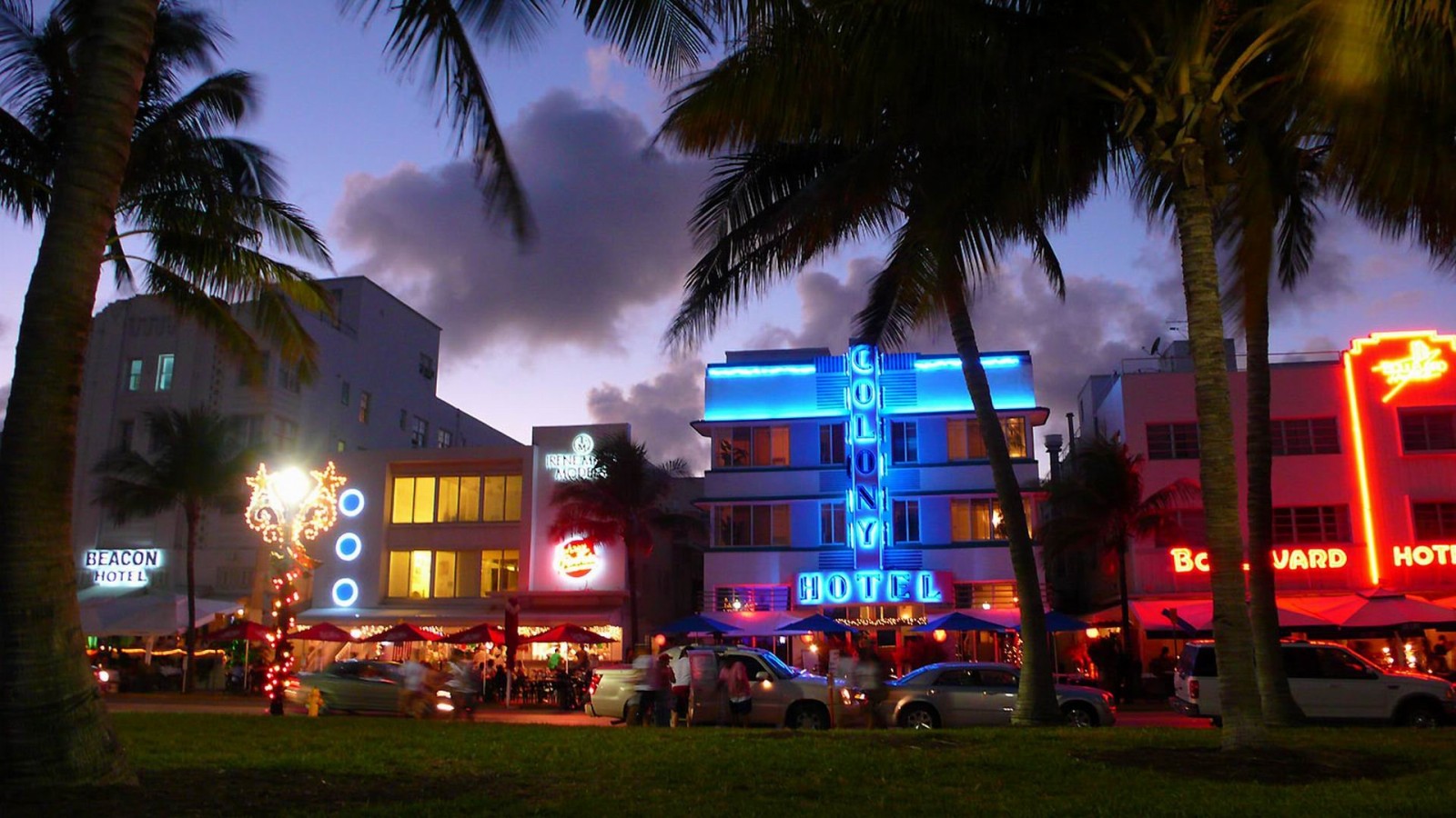 Miami South Beach Florida At Night HD Wallpaper