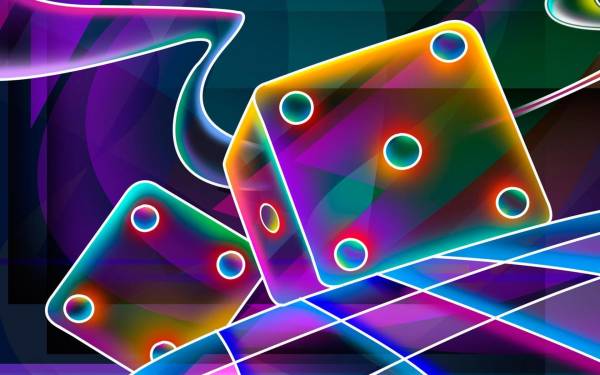 3d Cube Dice Neon Desktop Wallpaper Hq Photo Image