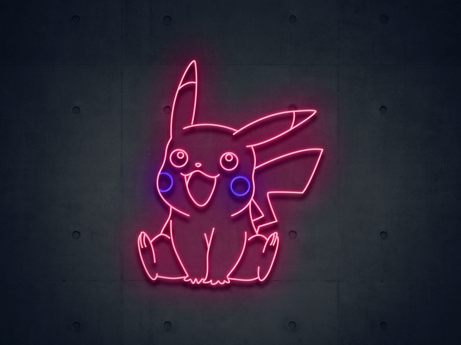 Neon Pokemon Sign Pikachu Wow Design