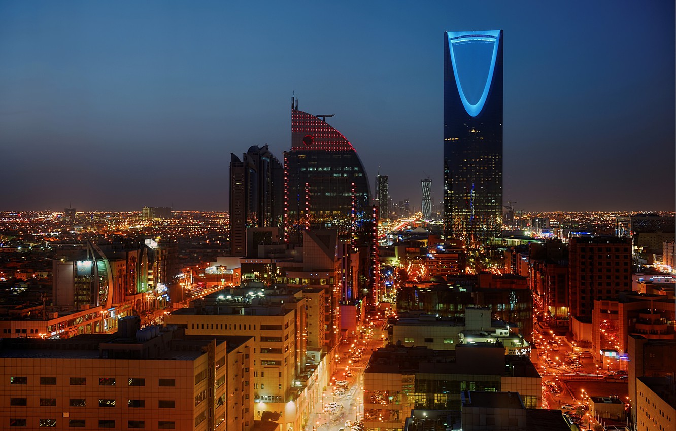Wallpaper Night Lights Saudi Arabia Riyadh Image For Desktop