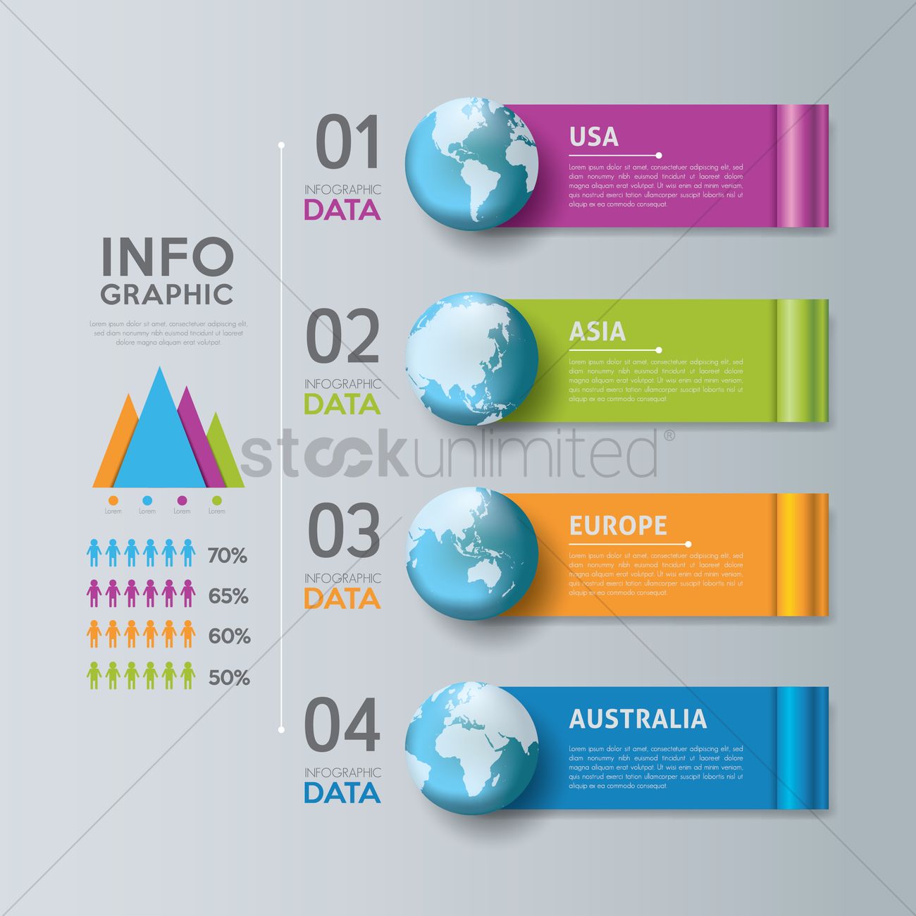 Continents Infographic Background Vector Image