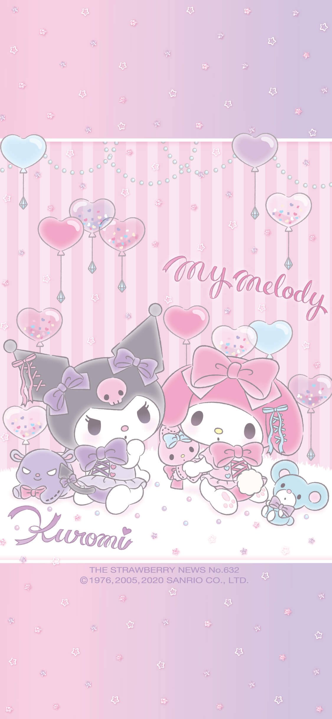 1125x2436 Be Positive KUROMI AND MY MELODY WALLPAPERS.