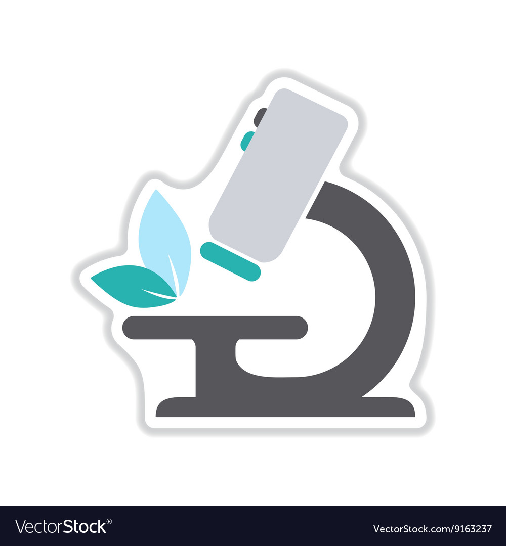 Paper Sticker On The White Background Microscope Vector Image