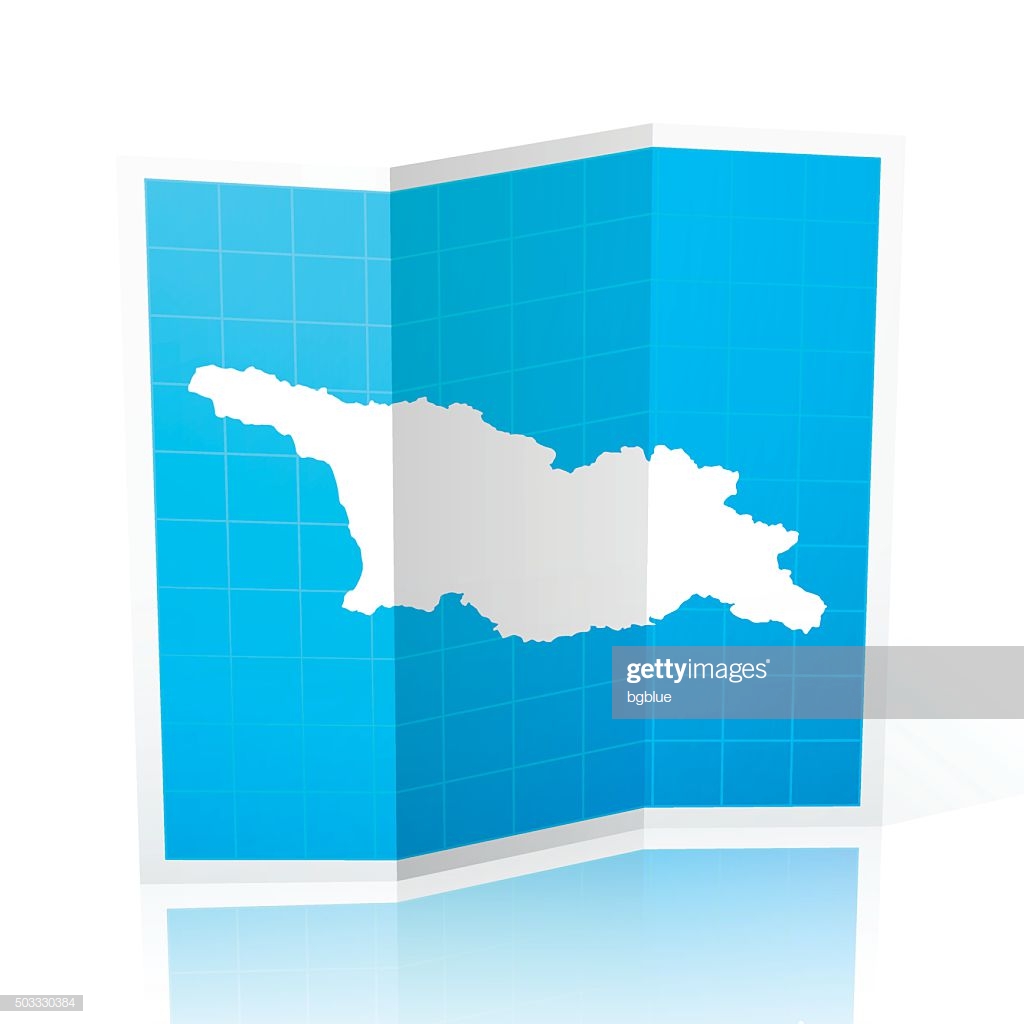 Georgia Map Folded Isolated On White Background Stock Illustration