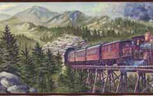 Mountain Train Wall Border Wallpaper Inc