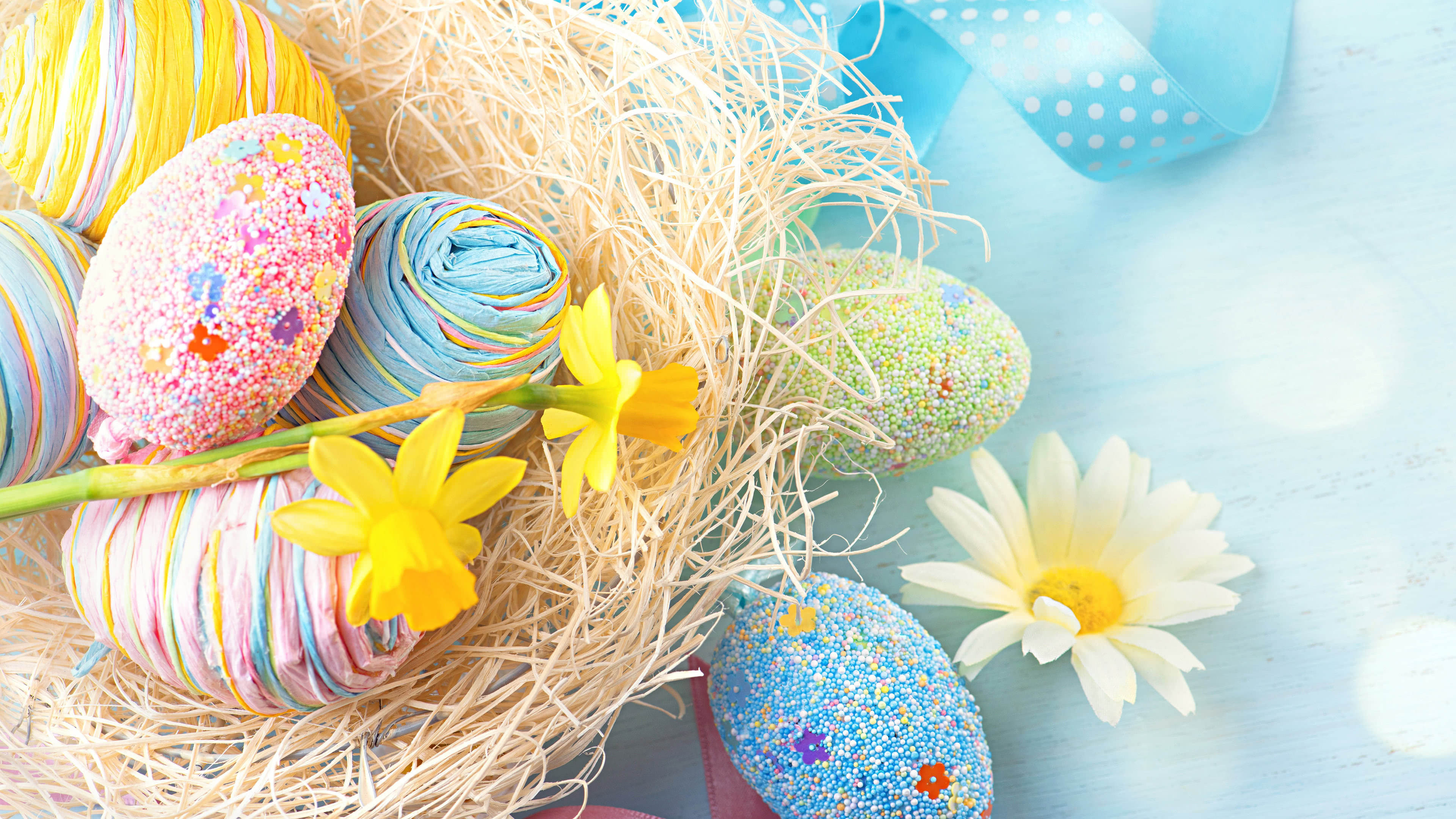 Easter Eggs And Flowers UHD 4K Wallpaper Pixelz