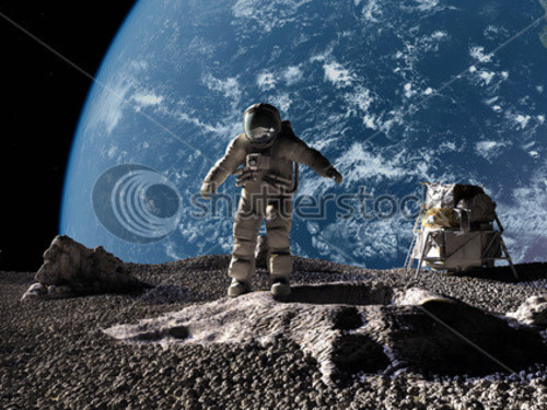 Astronaut Walking On the Moon