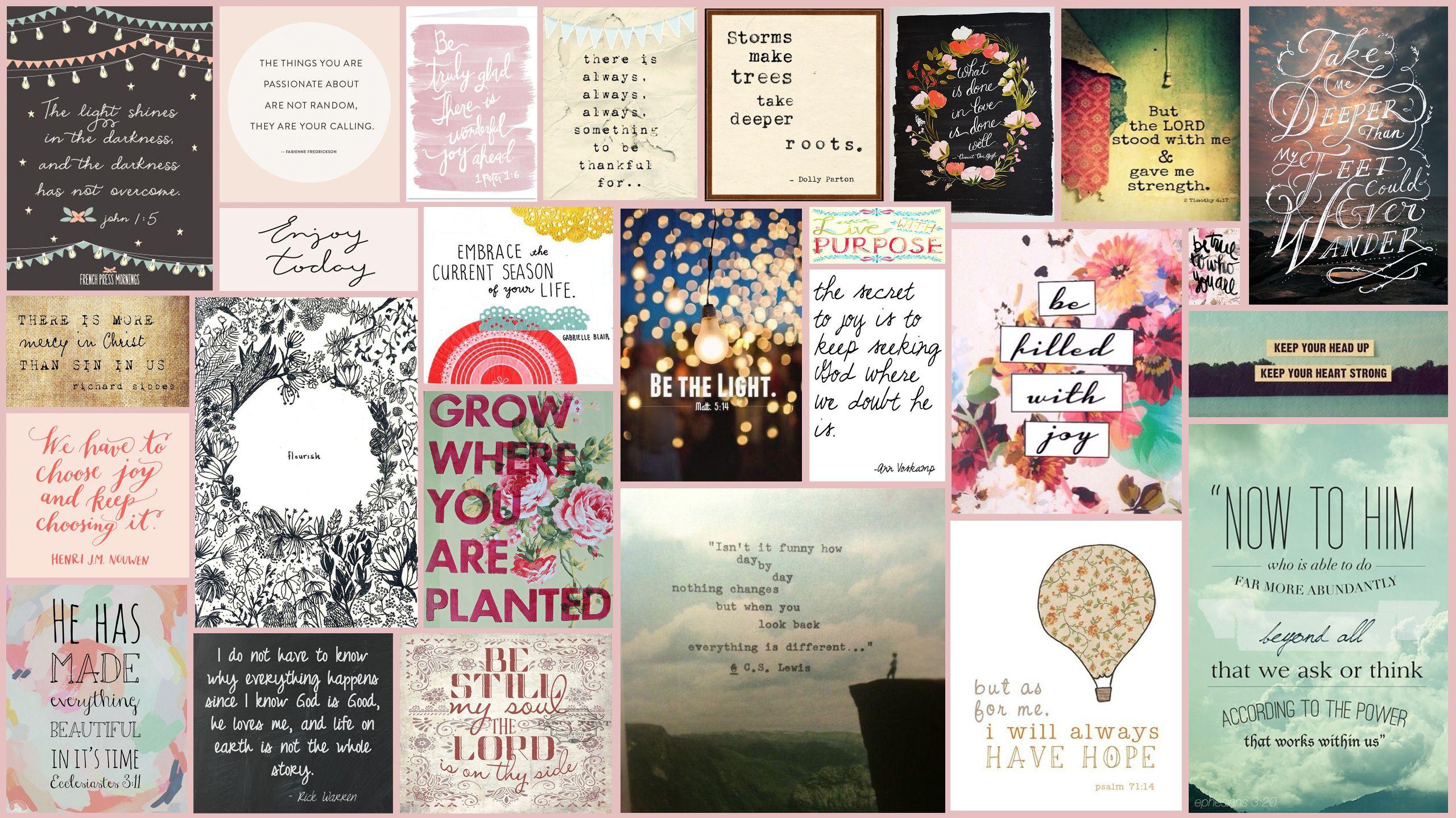 Inspirational Quote Desktop Background Collage