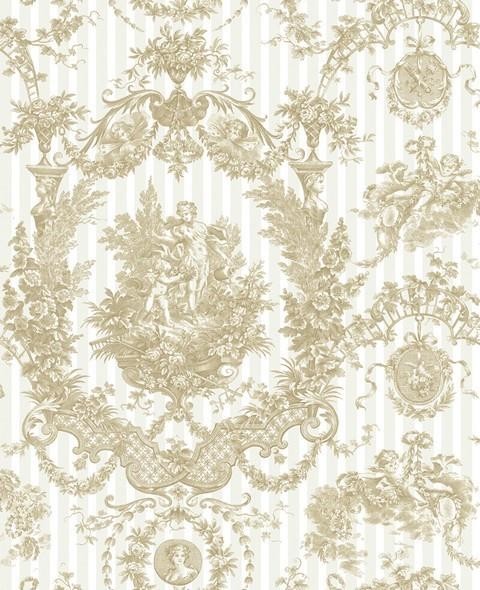 Cameo Toile Wallpaper Traditional Houston By Total