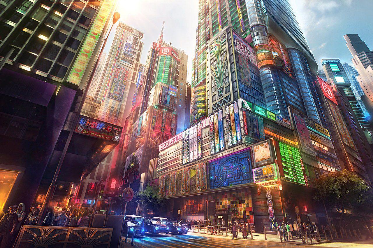 Anime City Skyline Bollywood Street Car Photo Studio Background