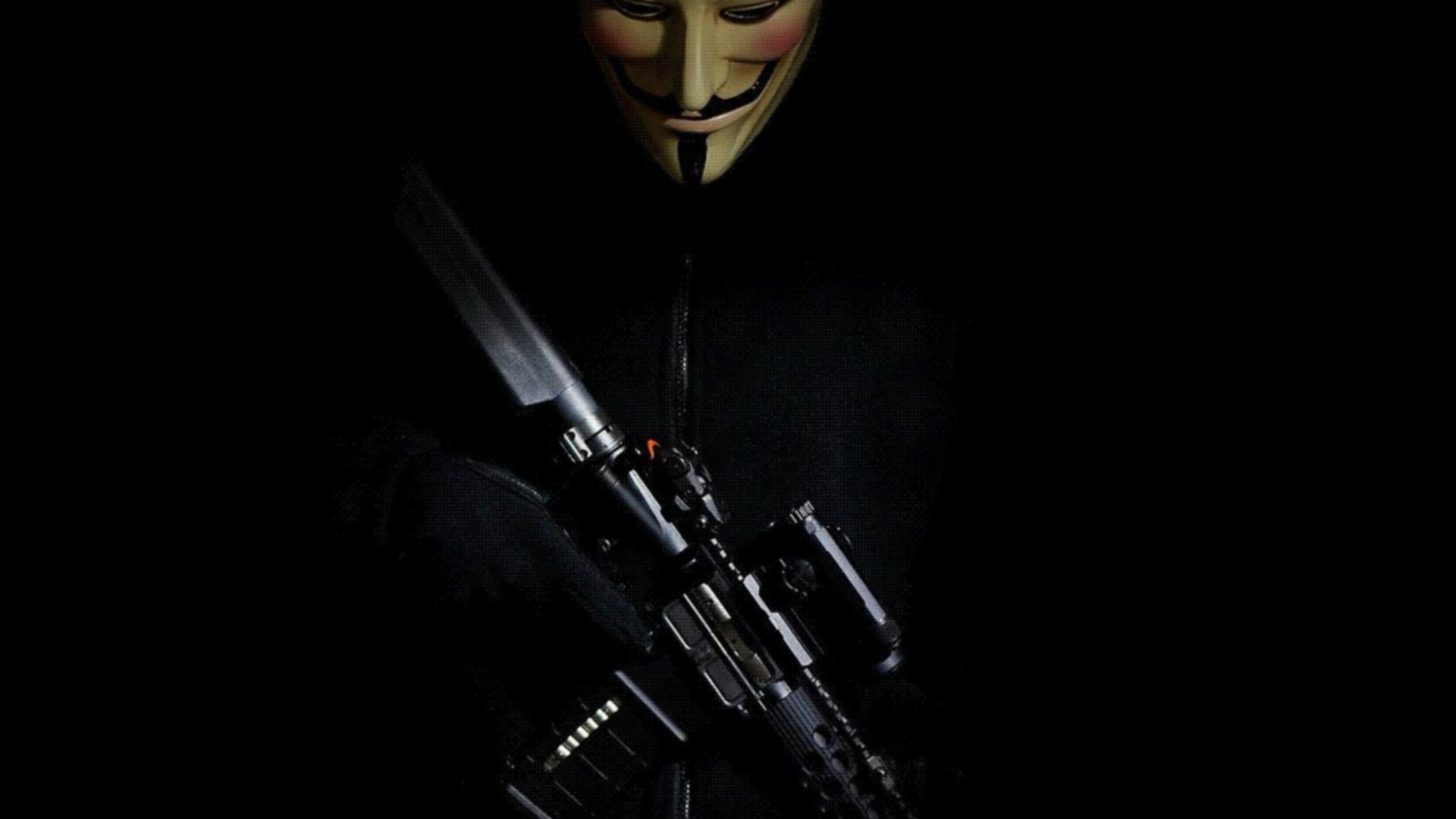 Anonymous Black Guns Legion Pirates Wallpaper MixHD