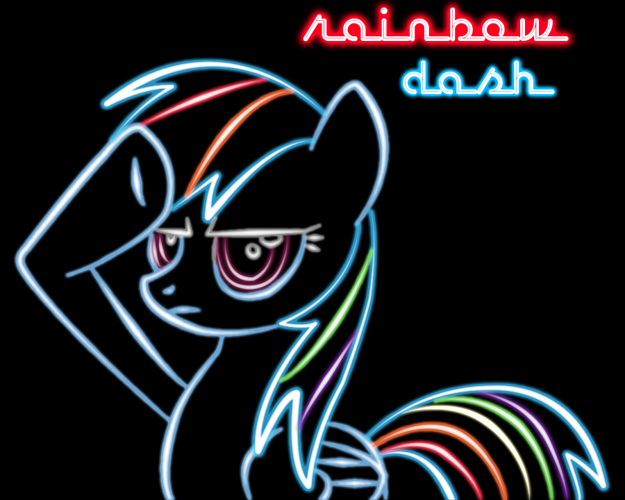 Neon Rainbow Dash Wallpaper Solute