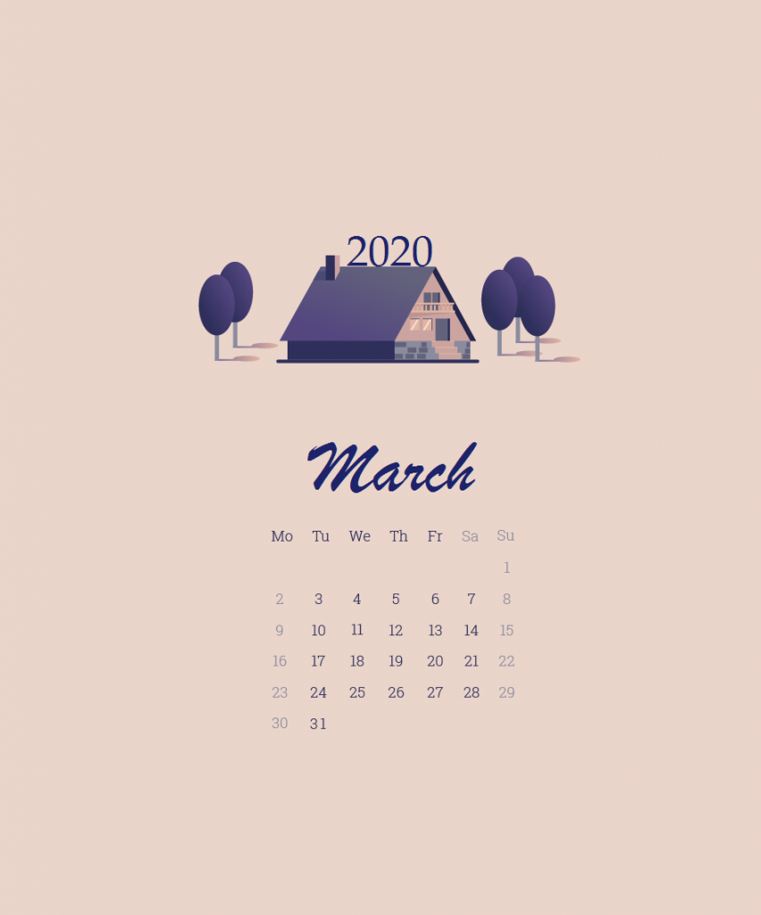 March Calendar Wallpaper For Desktop Laptop iPhone