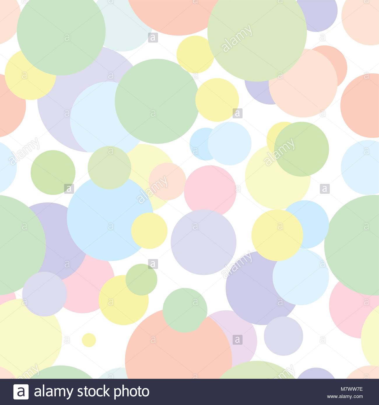 Seamless Pattern In Colored Abstract Circles Pastel Stock