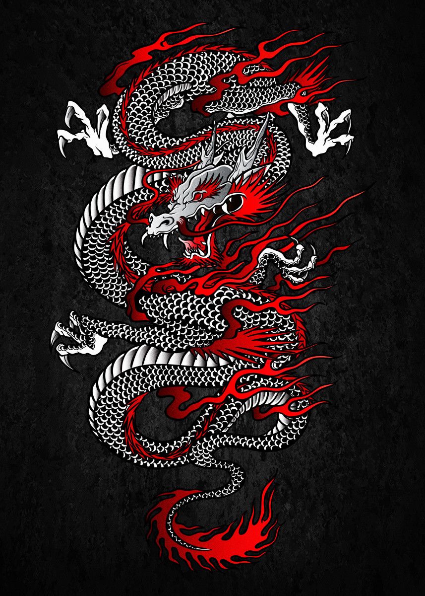 Asian Dragon Poster Picture Metal Print Paint By Cornel Vlad Wallpaper