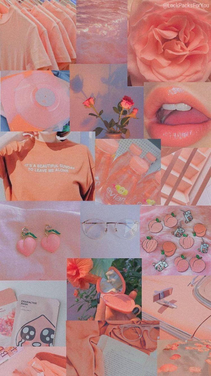 Peach Color Aesthetic Collage Fu34yg5qnjao1c7j Wallpaper
