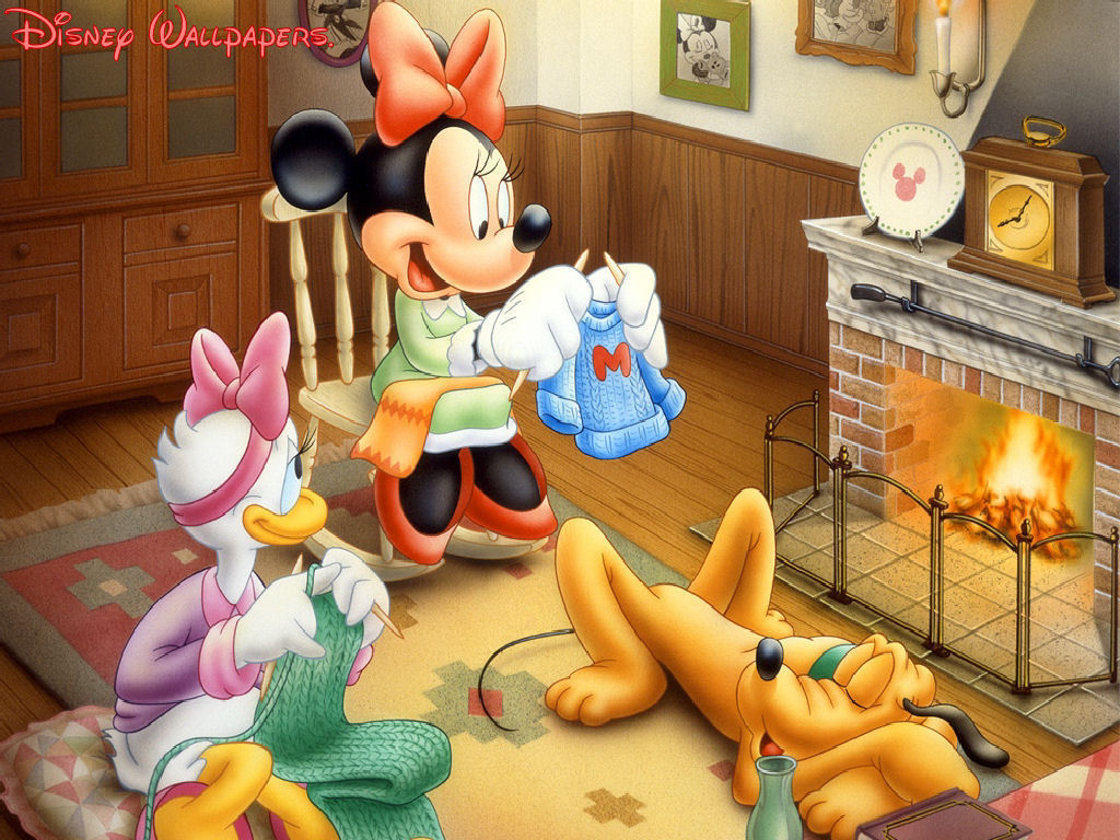 Mini Daisy And Pluto Classic Disney Wallpaper
