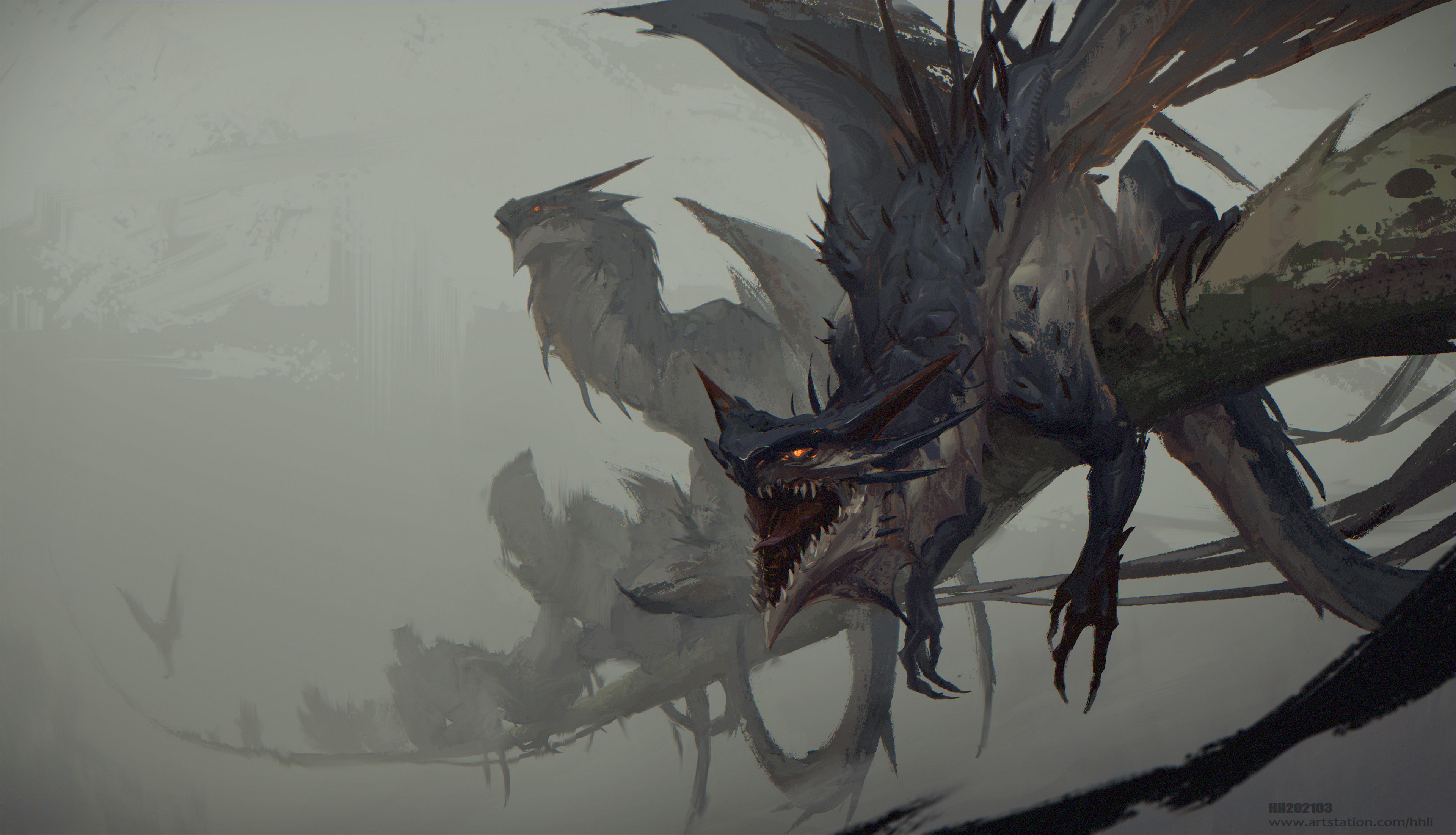 Epic Fantasy Dragon 4k Ultra HD Wallpaper By Li Hh